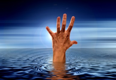 Hand in the water